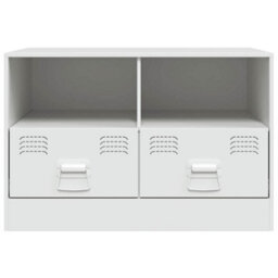 Berkfield Sturdy Tv Cabinet White 67X39X44 Cm Steel - thumbnail 6