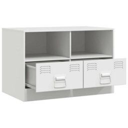 Berkfield Sturdy Tv Cabinet White 67X39X44 Cm Steel - thumbnail 7