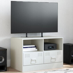 Berkfield Sturdy Tv Cabinet White 67X39X44 Cm Steel - thumbnail 2
