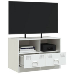 Berkfield Sturdy Tv Cabinet White 67X39X44 Cm Steel - thumbnail 5