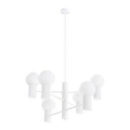 Luminosa Lighting Luminosa Halo Multi Arm Pendant Ceiling Light White 6X G9 - thumbnail 1