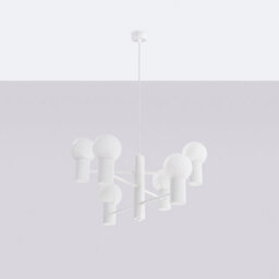 Luminosa Lighting Luminosa Halo Multi Arm Pendant Ceiling Light White 6X G9 - thumbnail 2