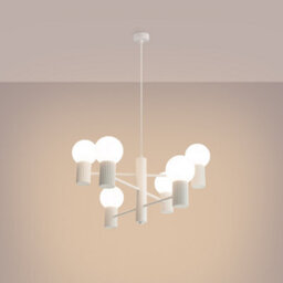 Luminosa Lighting Luminosa Halo Multi Arm Pendant Ceiling Light White 6X G9 - thumbnail 3
