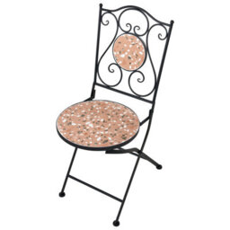Beliani Black Metal Set Of 2 Garden Chairs With Terrazzo Ceramic Insets, Vintage Outdoor Dining Chairs - thumbnail 6