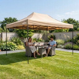 Sealey Dg305 Dellonda 3X4.5M Pop-Up Gazebo Canopy With Water-Resistant Carry Bag, Stakes & Weight Bags - Beige - thumbnail 2