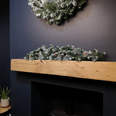 Samuel Alexander 90Cm (3Ft) Frosted Glacier Christmas Swag With Pine Cones - image 1
