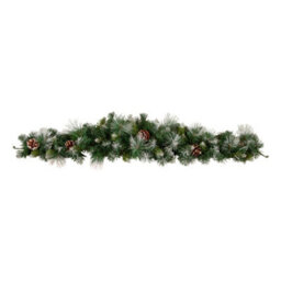 Samuel Alexander 90Cm (3Ft) Frosted Glacier Christmas Swag With Pine Cones - thumbnail 8