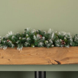 Samuel Alexander 90Cm (3Ft) Frosted Glacier Christmas Swag With Pine Cones - thumbnail 4