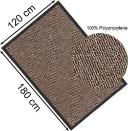 Kav Door Mat Dirt Trapper - Durable Indoor And Outdoor Non-Slip Rug - Super Absorbent- Home, Office(Brown / Black, 120Cm X 180Cm) - thumbnail 2