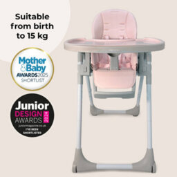 My Babiie Mbhc9 Luxe Highchair From Birth - Pink & Grey - thumbnail 3