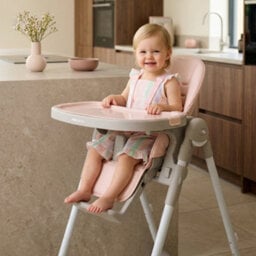 My Babiie Mbhc9 Luxe Highchair From Birth - Pink & Grey - thumbnail 2