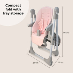 My Babiie Mbhc9 Luxe Highchair From Birth - Pink & Grey - thumbnail 8