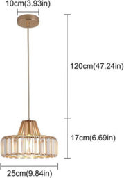 Nordic Crystal Pendant Lamp Gold Glass Pendant Light Luxury E26 - thumbnail 2