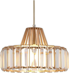 Nordic Crystal Pendant Lamp Gold Glass Pendant Light Luxury E26 - thumbnail 1