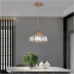 Nordic Crystal Pendant Lamp Gold Glass Pendant Light Luxury E26 - thumbnail 4