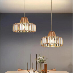 Nordic Crystal Pendant Lamp Gold Glass Pendant Light Luxury E26 - thumbnail 5