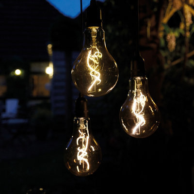 Battery Powered Flow 3 Drop Pendant Light With Warm White Led's - Weatherproof Home Or  Garden Hanging Staggered Height Lighting - image 1