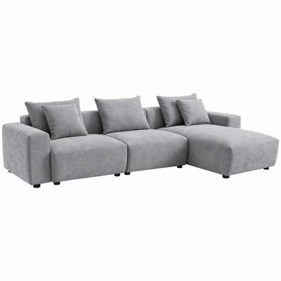 Furnishings For Less UK Mayfield Grey Universal Corner Sofa With Reversible Chaise - image 1