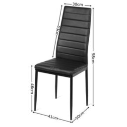 Set Of 6 Dining Chairs Padded Seat High Back Dining Side Chairs Pvc Leather - thumbnail 2