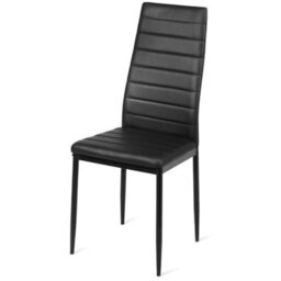 Set Of 6 Dining Chairs Padded Seat High Back Dining Side Chairs Pvc Leather - thumbnail 5