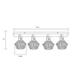 Luminosa Lighting Luminosa Valli Ceiling Spotlight Bar Dark Brown 4X E27 - thumbnail 7