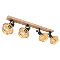Luminosa Lighting Luminosa Valli Ceiling Spotlight Bar Dark Brown 4X E27