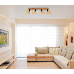 Luminosa Lighting Luminosa Valli Ceiling Spotlight Bar Dark Brown 4X E27 - thumbnail 6