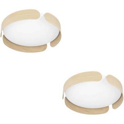 Loops 2 Pack Stylish Brown 40Cm Led Round Ceiling Light For Modern Indoor Spaces - image 1