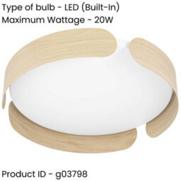 Loops 2 Pack Stylish Brown 40Cm Led Round Ceiling Light For Modern Indoor Spaces - thumbnail 2
