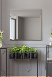 "Mirroroutlet Moderni - All Glass Modern Bevelled Square Wall Mirror 31"" X 31"" (80X80Cm)" - thumbnail 2