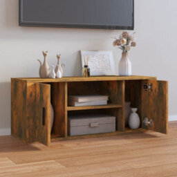 Walplus Tv Cabinet Smoked Oak 100X35X40 Cm Engineered Wood - thumbnail 3