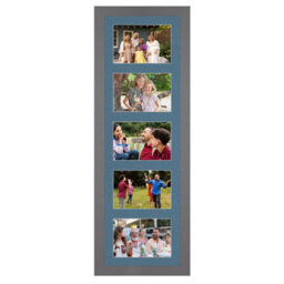 AK Frames 26X8 Dark Grey Modern Multi Photo Frame With Pompadour Mount - Holds 5 Apertures (5X) 6X4 Photos - thumbnail 1
