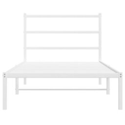 Berkfield Metal Bed Frame Without Mattress With Headboard White 100X200Cm - thumbnail 5