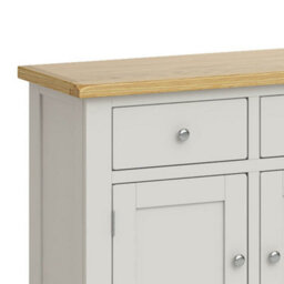 Lundy Large Grey Oak Sideboard Cabinet Fully Assembled - By Roseland Furniture - thumbnail 3