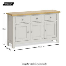 Lundy Large Grey Oak Sideboard Cabinet Fully Assembled - By Roseland Furniture - thumbnail 7