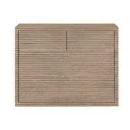 Wyld Haus Mandarina Weathered Oak Ribbed 4-Drawer Chest, Contemporary Wood Dresser - thumbnail 3