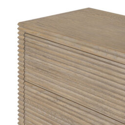 Wyld Haus Mandarina Weathered Oak Ribbed 4-Drawer Chest, Contemporary Wood Dresser - thumbnail 8