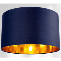 Happy Homewares Contemporary Blue Cotton 14 Table/pendant Lamp Shade With Shiny Copper Inner - thumbnail 2