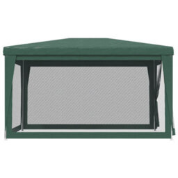 Walplus Party Tent Garden Gazebo Canopy With 4 Mesh Sidewalls Green 3X4 M Hdpe - thumbnail 4