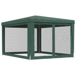 Walplus Party Tent Garden Gazebo Canopy With 4 Mesh Sidewalls Green 3X4 M Hdpe - thumbnail 5