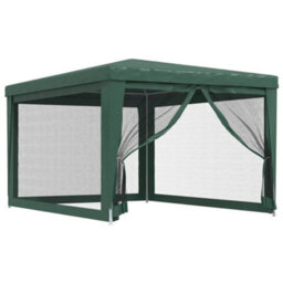 Walplus Party Tent Garden Gazebo Canopy With 4 Mesh Sidewalls Green 3X4 M Hdpe - thumbnail 2