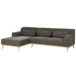 Beliani Corner Sofa 3 Seater Simos Corduroy Dark Green Right Hand - thumbnail 5
