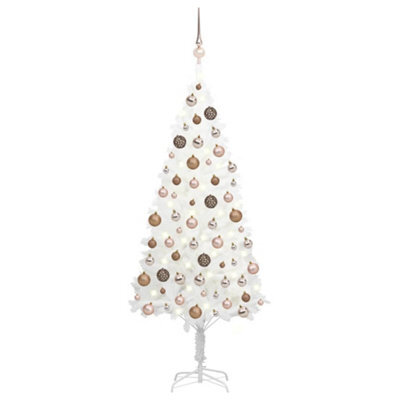 Berkfield Artificial Christmas Tree With Leds&ball Set White 150 Cm - image 1
