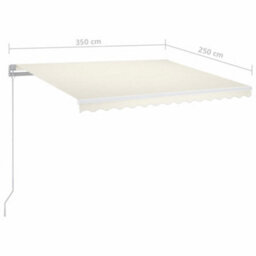 Berkfield Manual Retractable Awning 350X250 Cm Cream - thumbnail 7