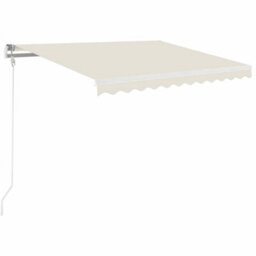 Berkfield Manual Retractable Awning 350X250 Cm Cream - thumbnail 2