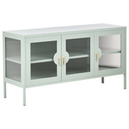 Beliani 3 Door Sideboard Gleora Metal Mint Green - thumbnail 1