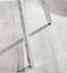 Furniturebox Uk Leonardo Glass And Chrome Metal Dining Table And 6 Light Grey Falun Fabric Silver Leg Chairs - thumbnail 5