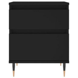 Berkfield Bedside Cabinet Black 40X35X50 Cm Engineered Wood - thumbnail 5