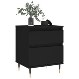 Berkfield Bedside Cabinet Black 40X35X50 Cm Engineered Wood - thumbnail 4