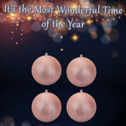 Christmas Bauble Decoration Hanging Tree Ornament X 4 7Cm Rose Gold - thumbnail 3